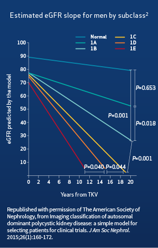 Estimated eGFR Slope for Men by Subclass, Chart