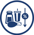 Dietary counseling with salt and protein icon
