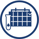 Calendar with test tube icon